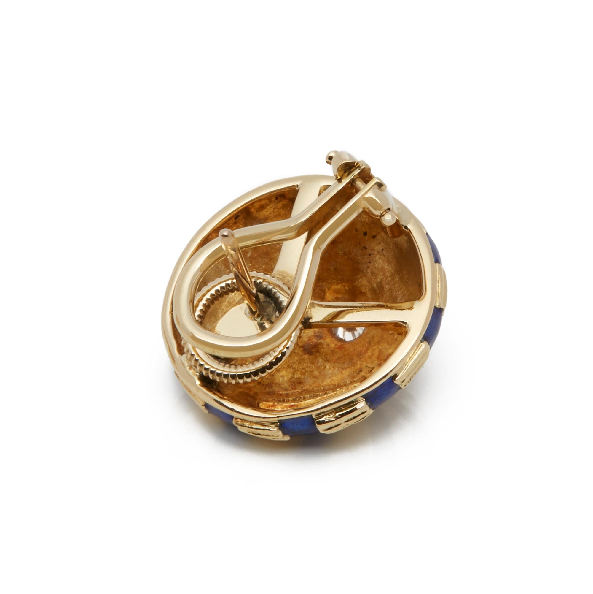 Tiffany & Co 18 Karat Yellow Gold Schlumberger Earrings 1
