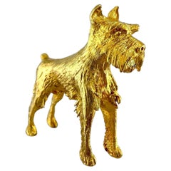 Tiffany & Co. 18K Yellow Gold Schnauzer Dog Brooch