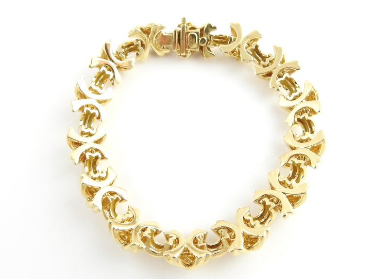 Tiffany and Co. 18 Karat Yellow Gold Signature X Bracelet 50g at 1stDibs