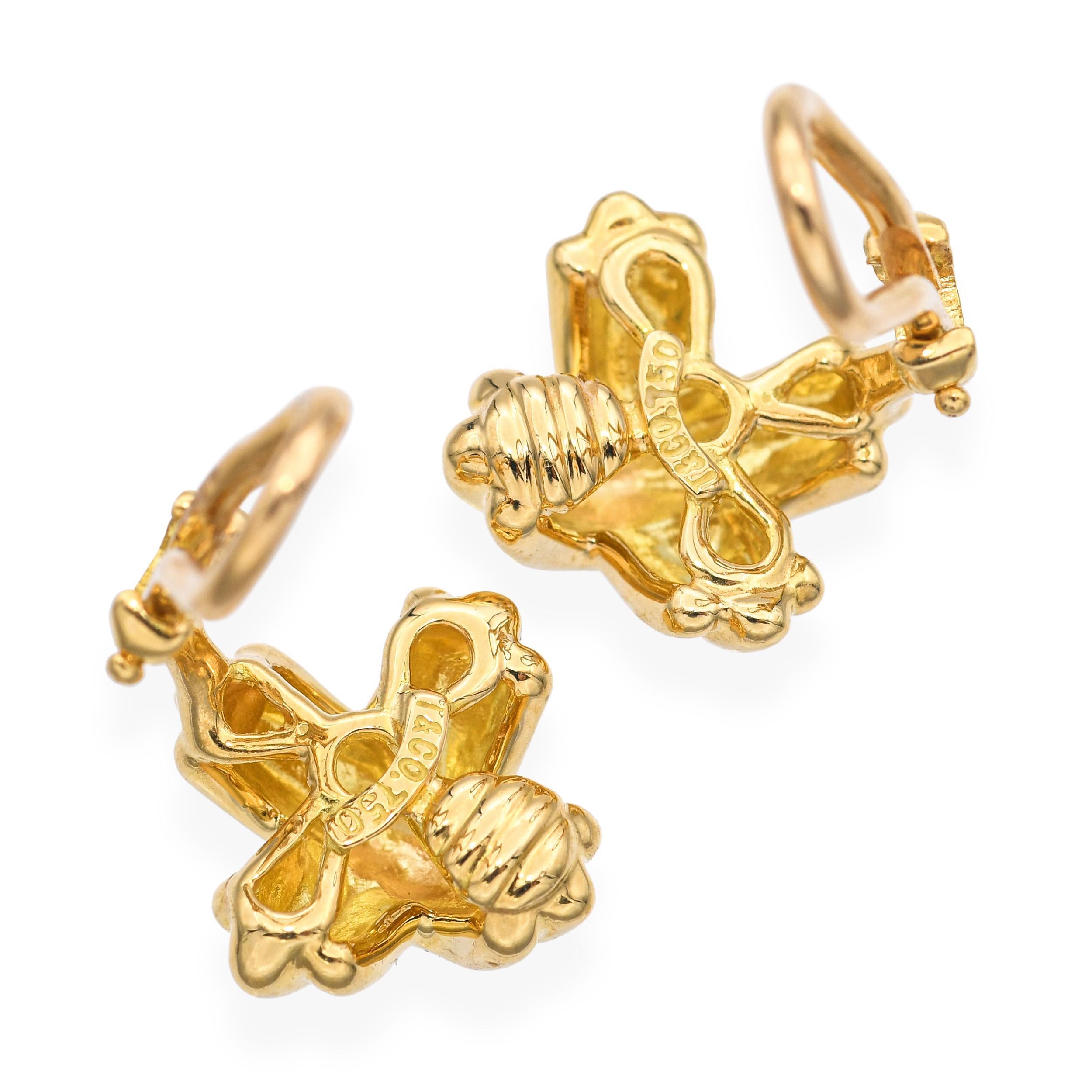da uomo o donna Orecchini Tiffany & Co. in oro giallo 18k a forma di croce X in vendita