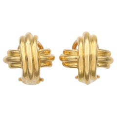 Tiffany & Co. 18k Yellow Gold Signature X Cross Earrings