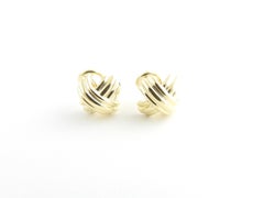Tiffany & Co. 18K Yellow Gold Signature X Crossover Earrings Omega Back w/box