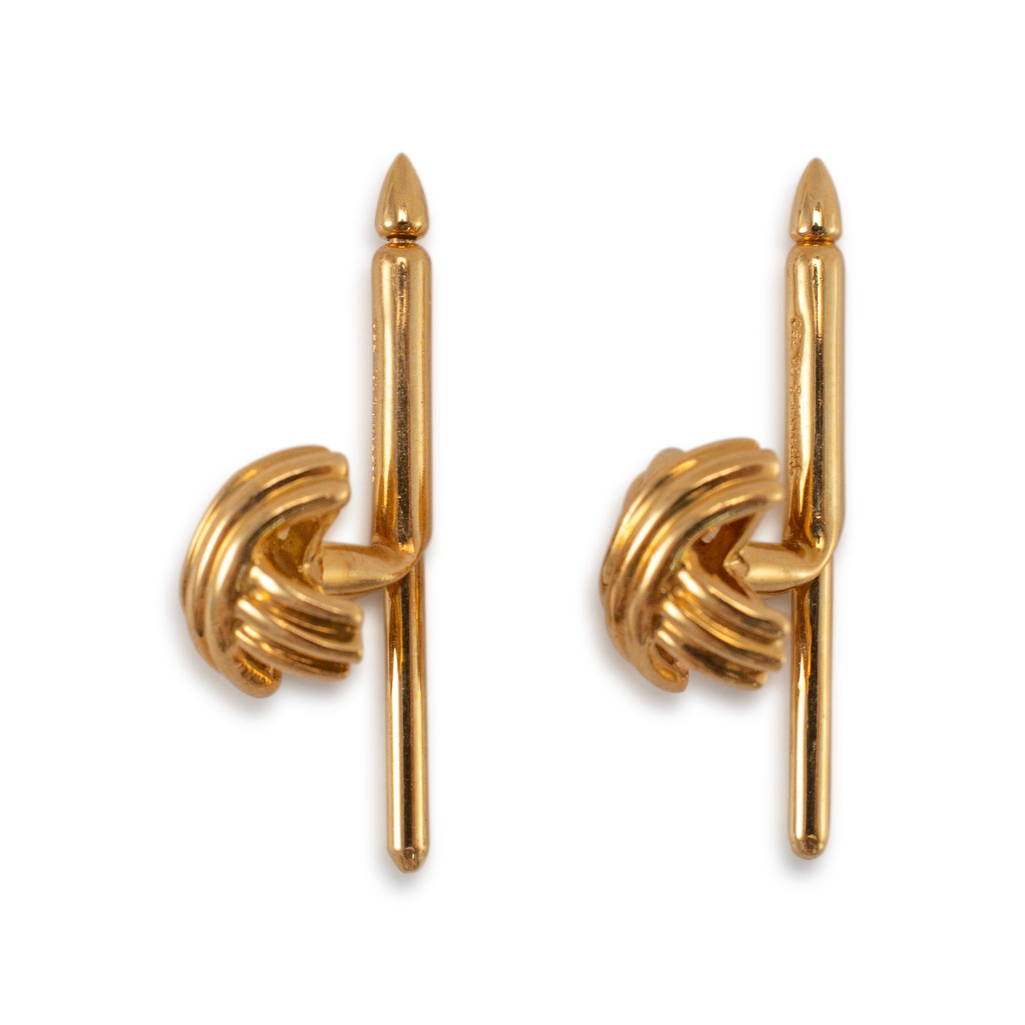 Women's or Men's Tiffany & Co. 18K Yellow Gold Signature X Cufflinks For Sale