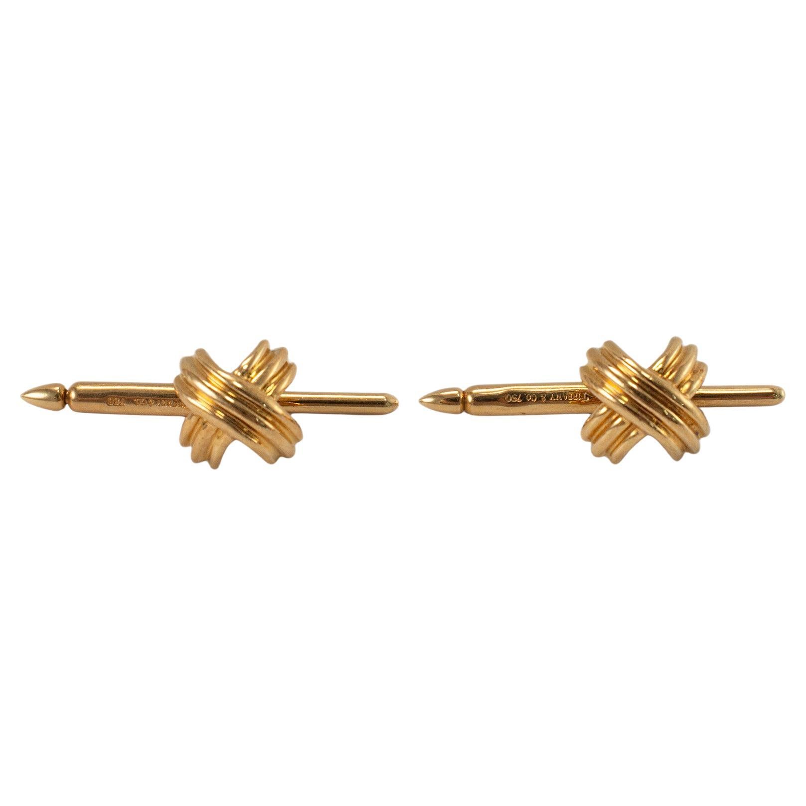 Tiffany & Co. 18K Yellow Gold Signature X Cufflinks
