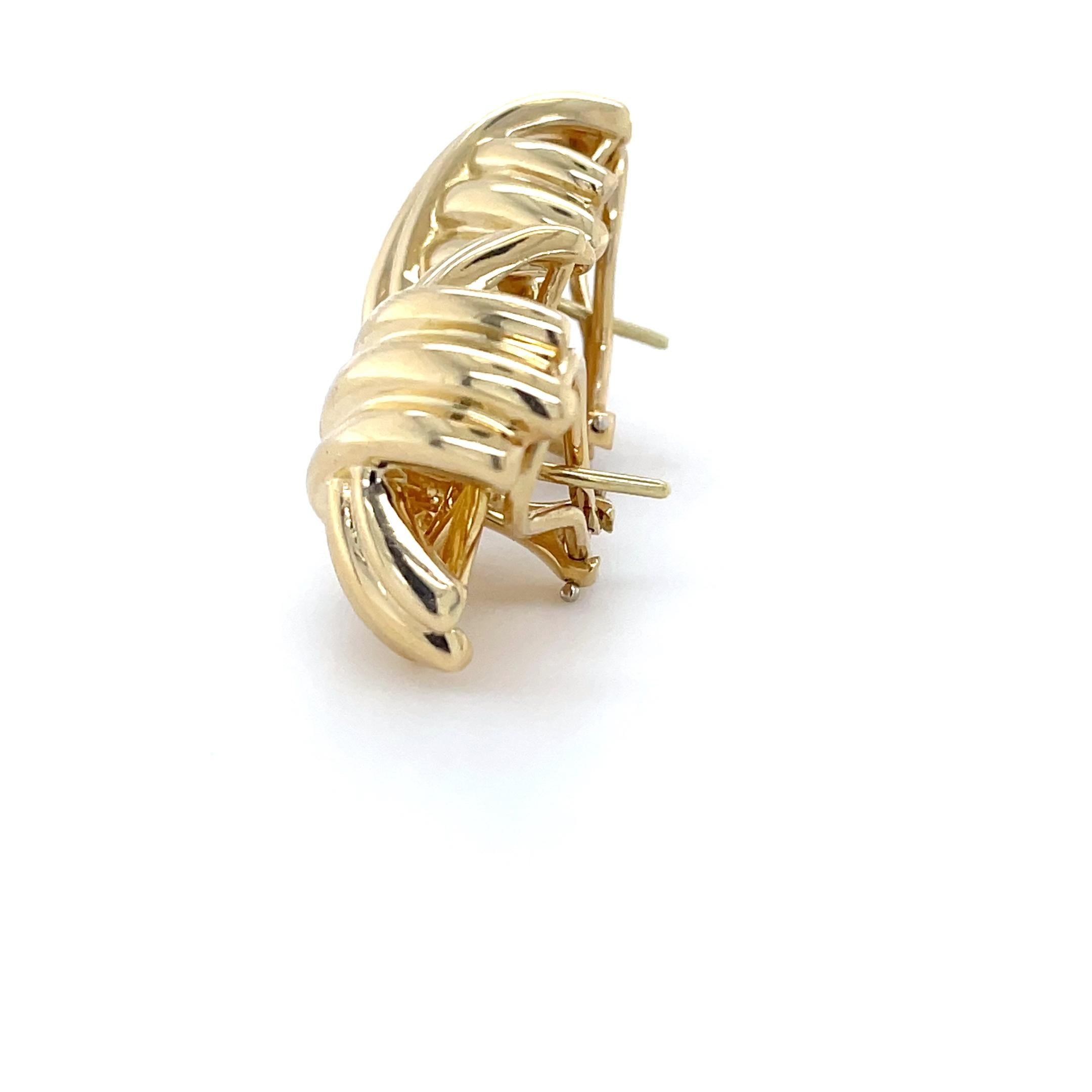 Contemporary Tiffany & Co., 18K Yellow Gold Signature X Earrings For Sale