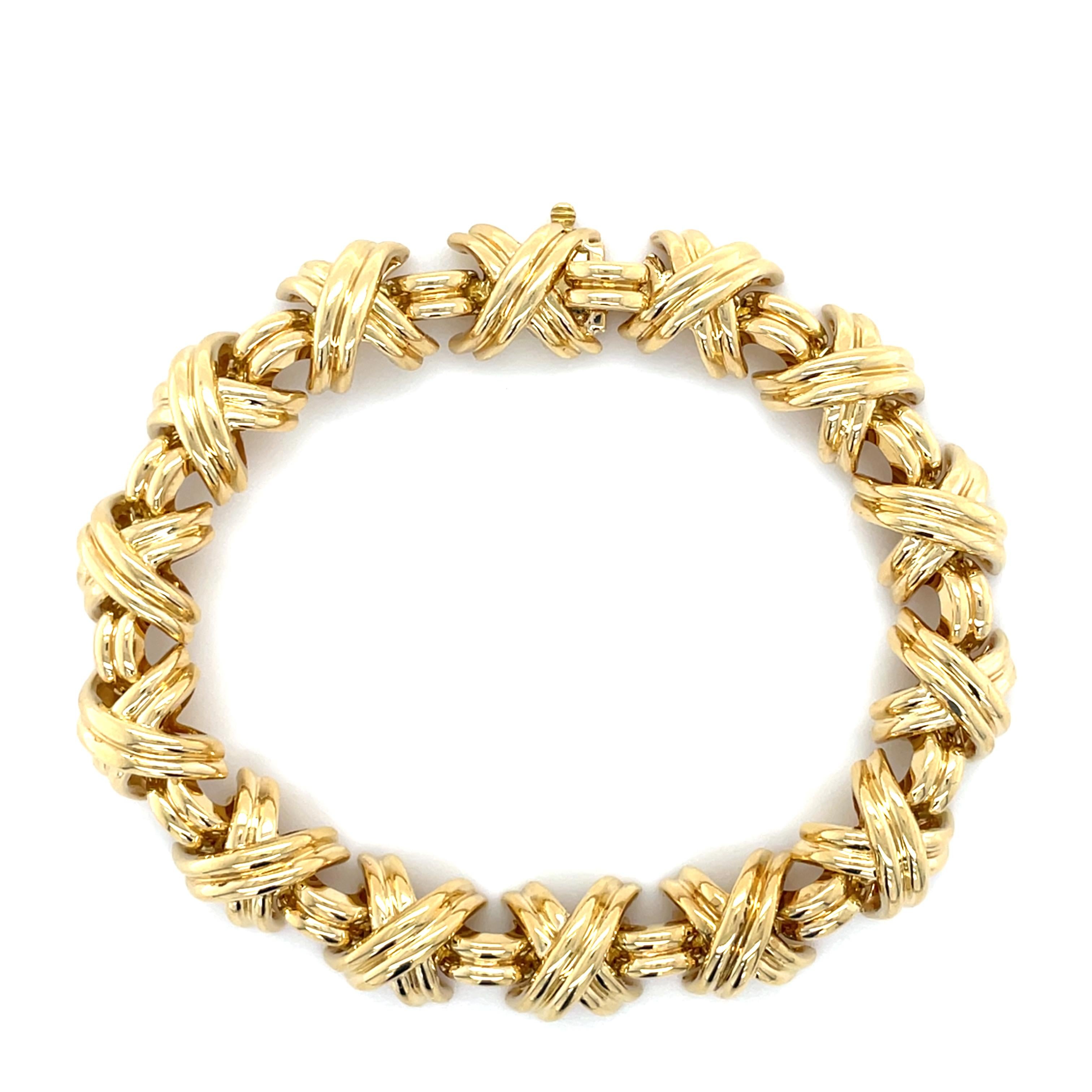 Contemporary Tiffany & Co., 18K Yellow Gold Signature X Link Bracelet