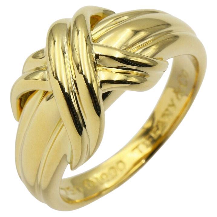 TIFFANY & Co. 18K Yellow Gold Signature X Ring 6.5 For Sale