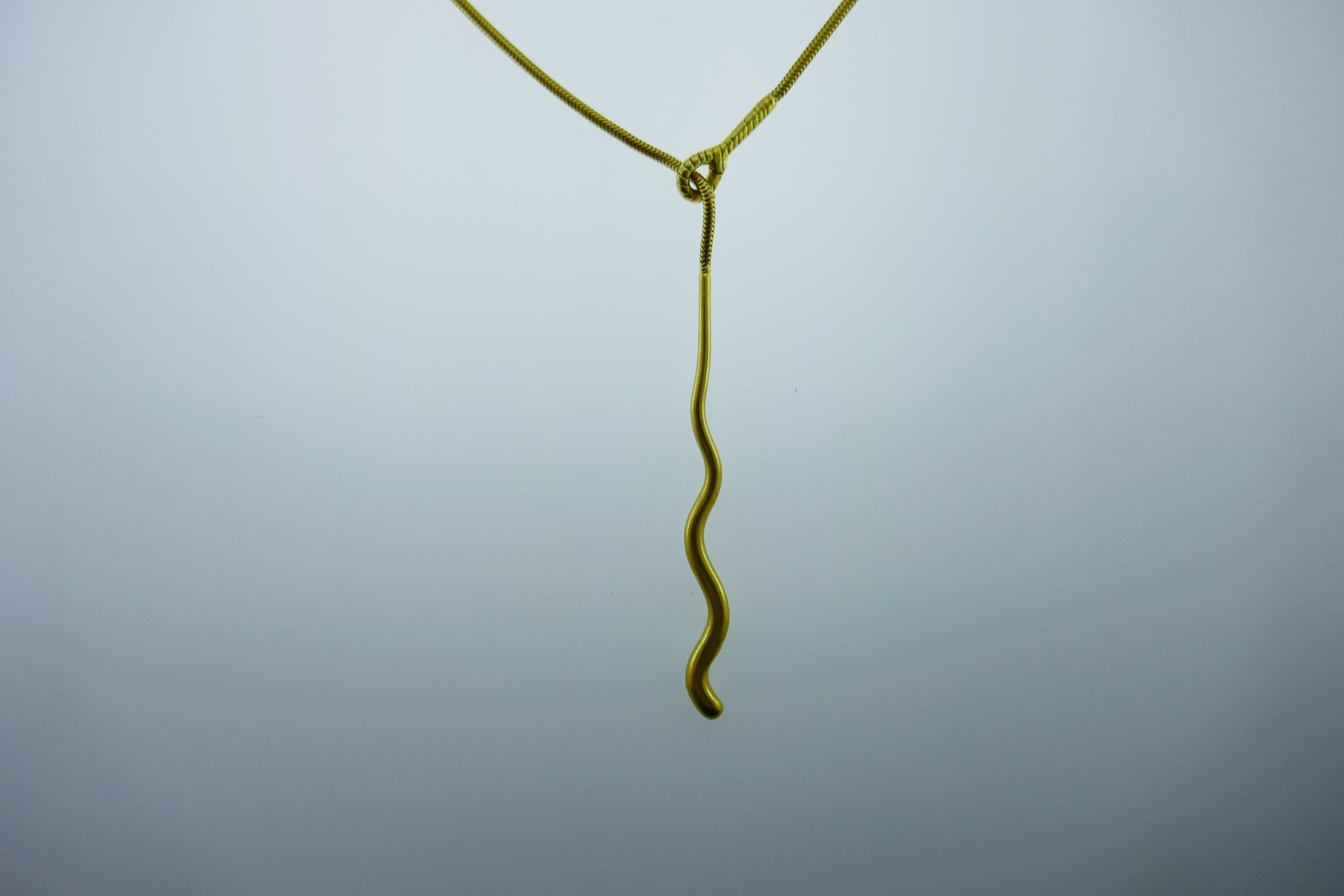 Tiffany & Co. 18K Yellow Gold Snake Chain Lariat Necklace Vintage, circa 1970s 3