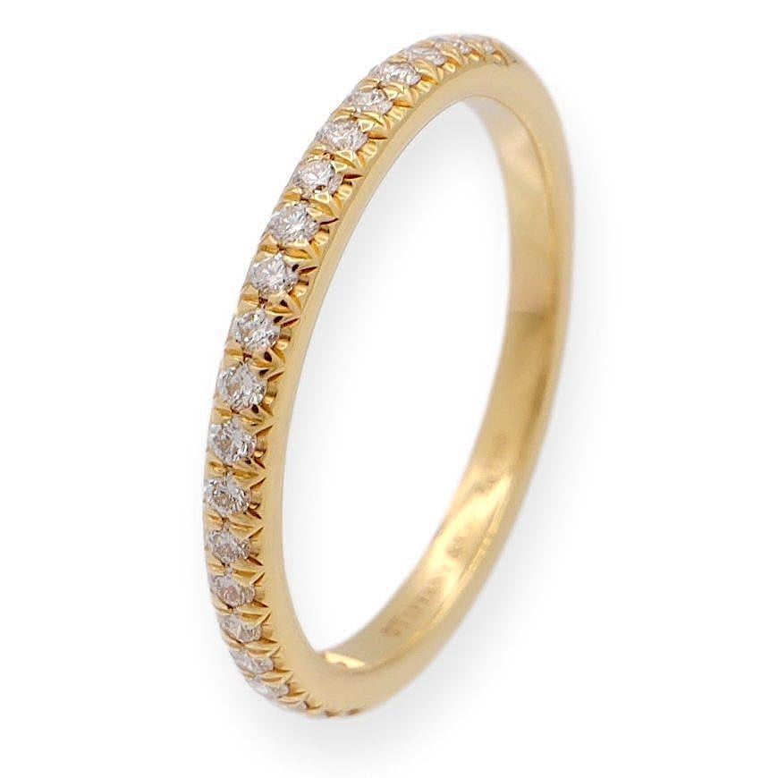 Tiffany & Co. 18K Yellow Gold Soleste Half Circle Round Diamond Band Ring 4