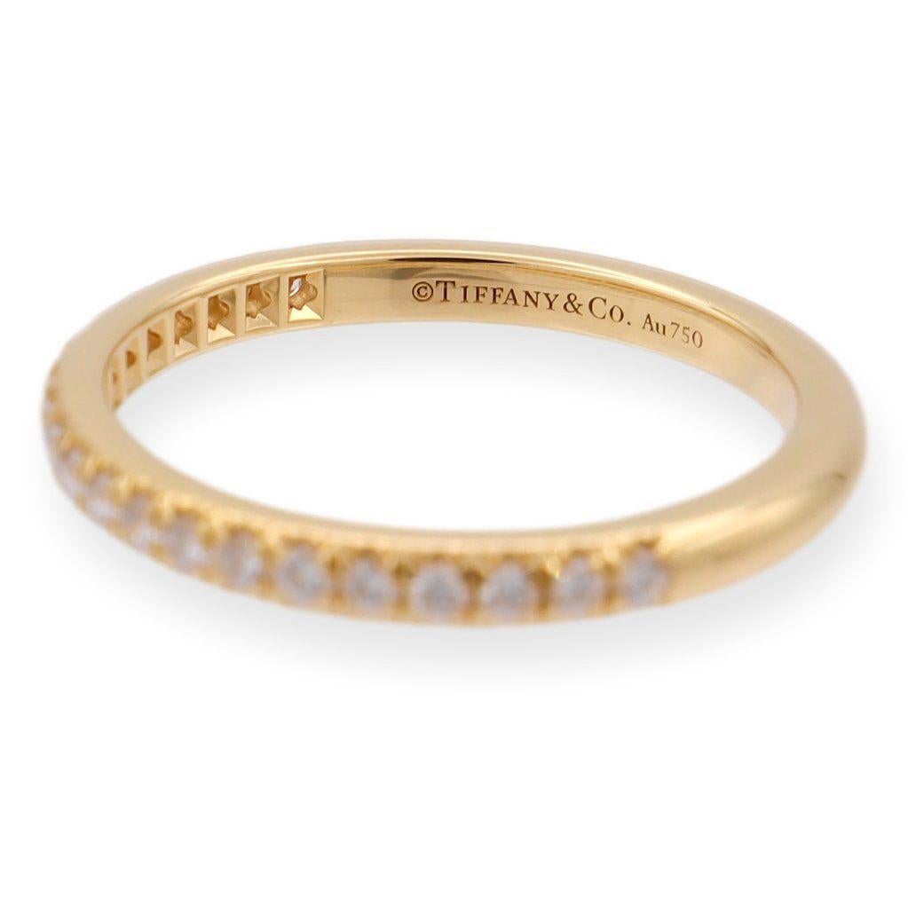 Modern Tiffany & Co. 18K Yellow Gold Soleste Half Circle Round Diamond Band Ring For Sale