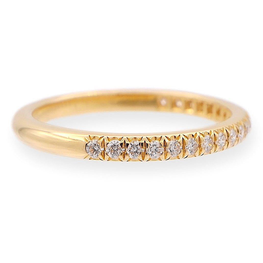 Round Cut Tiffany & Co. 18K Yellow Gold Soleste Half Circle Round Diamond Band Ring For Sale