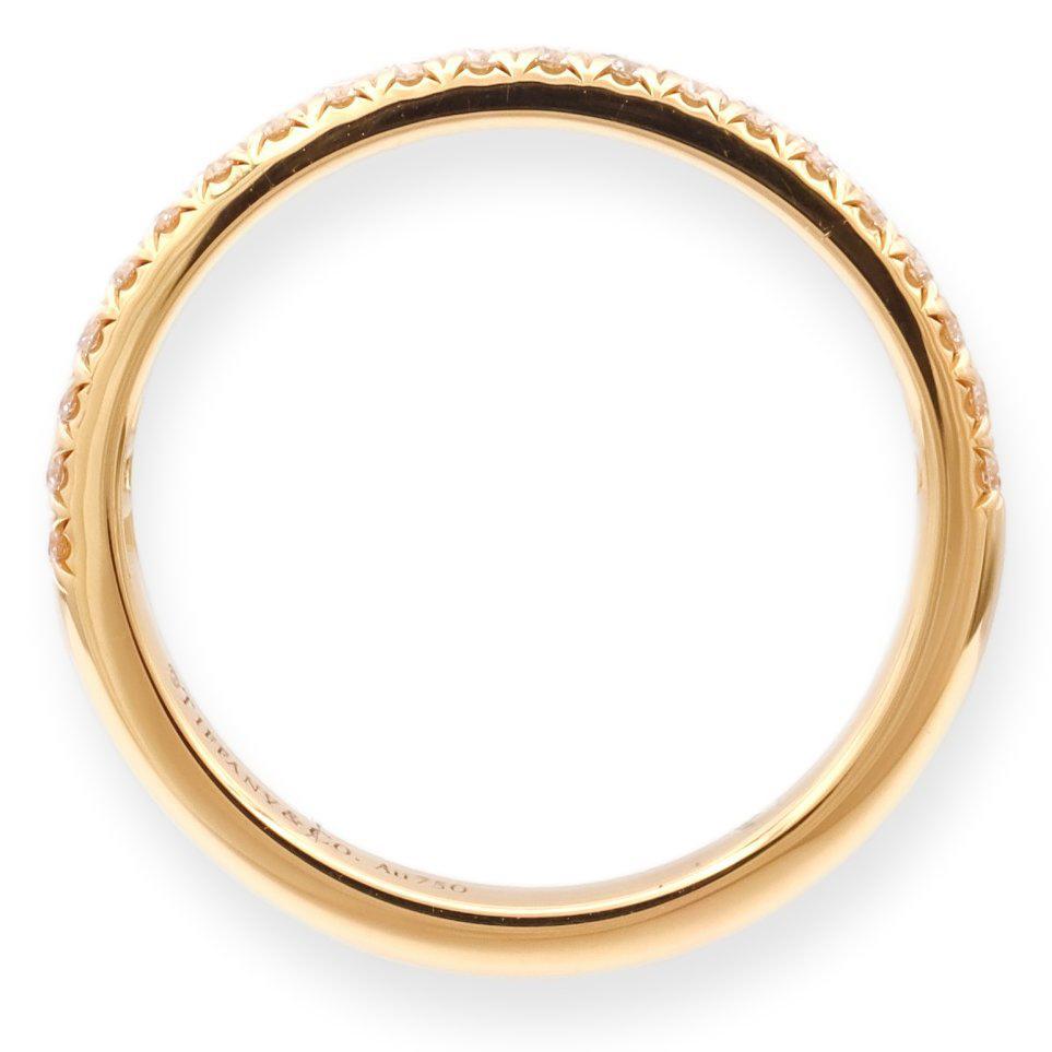 Women's Tiffany & Co. 18K Yellow Gold Soleste Half Circle Round Diamond Band Ring
