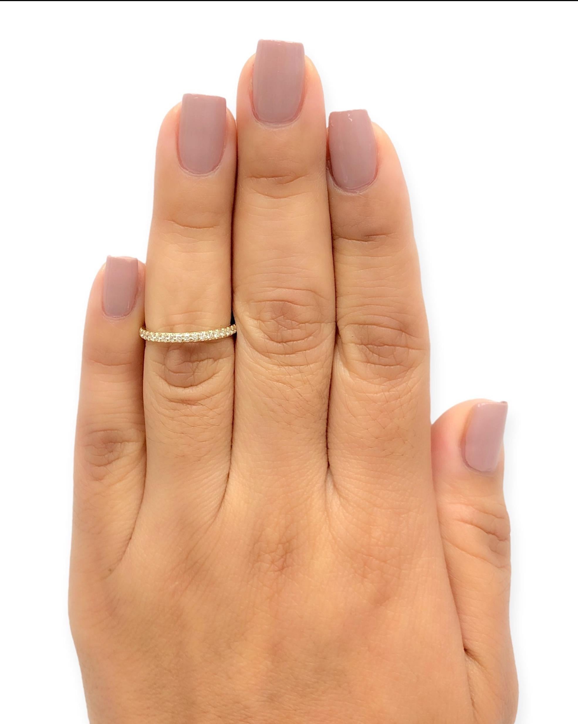 Tiffany & Co. 18K Yellow Gold Soleste Half Circle Round Diamond Band Ring 2