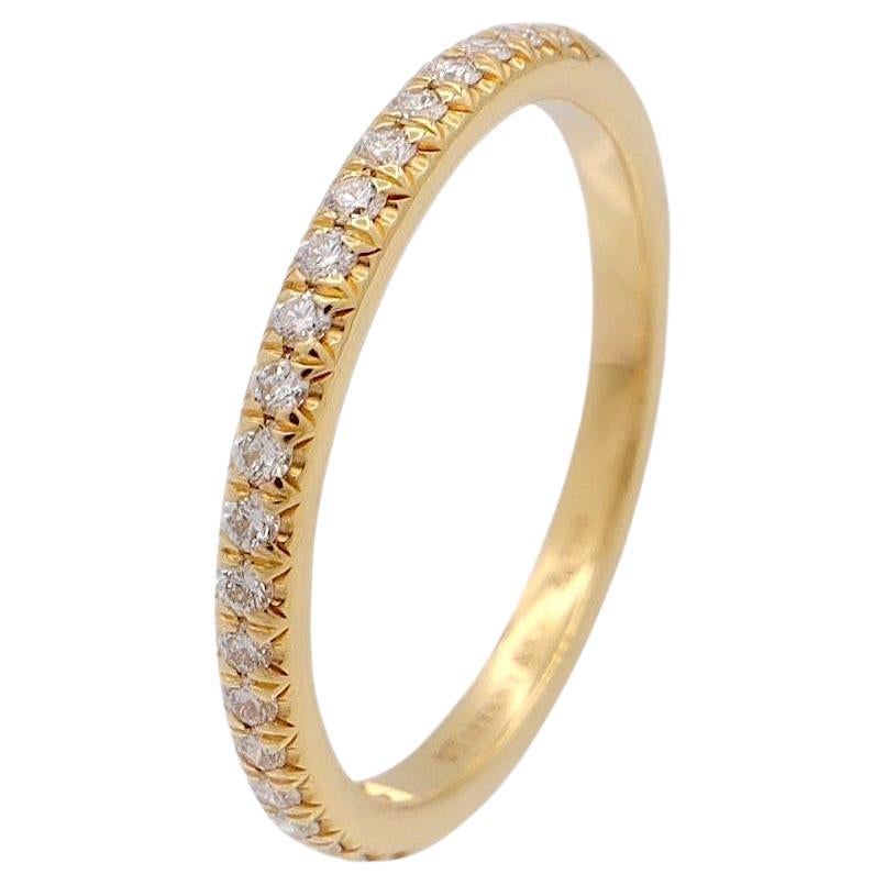 Tiffany & Co. 18K Yellow Gold Soleste Half Circle Round Diamond Band Ring For Sale