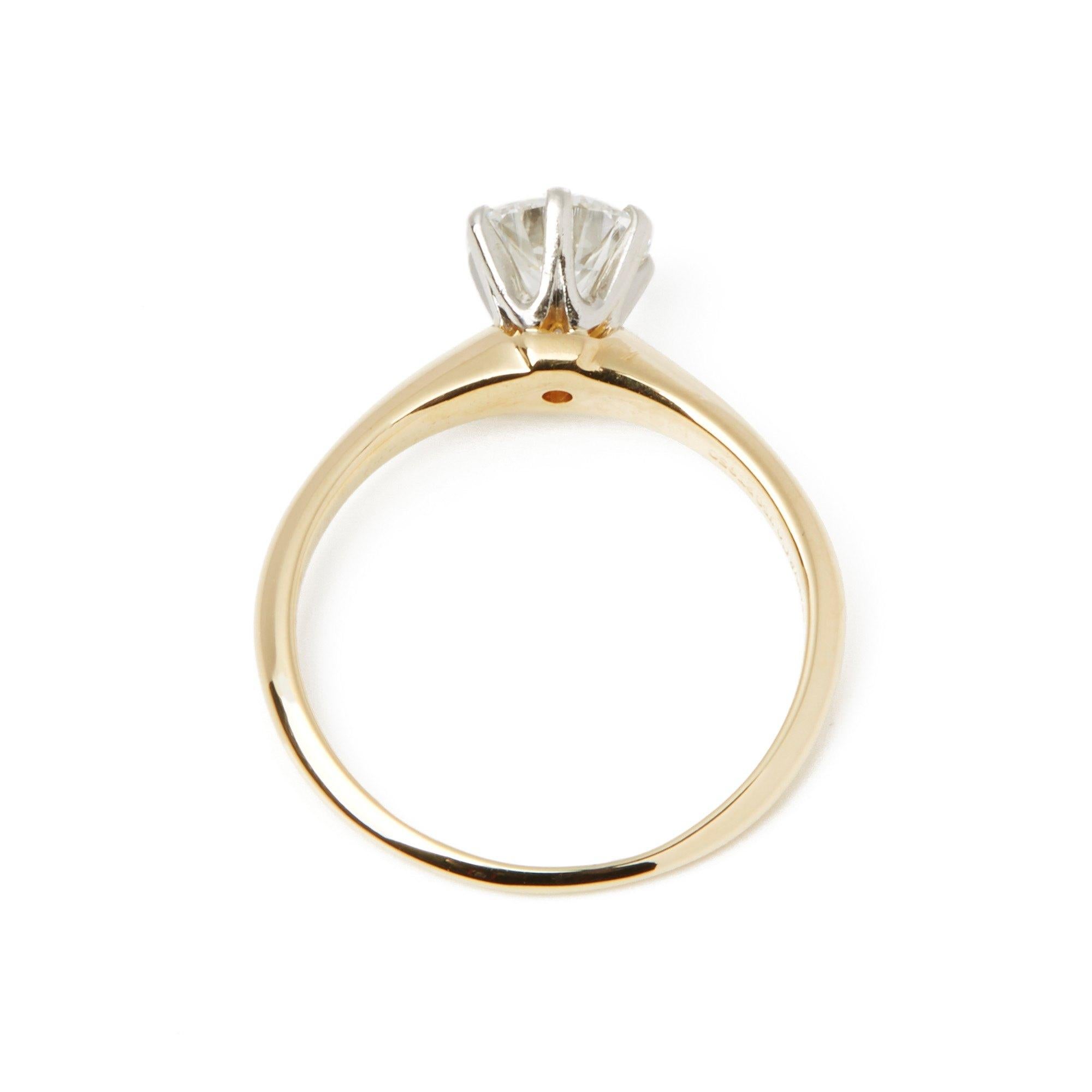 Contemporary Tiffany & Co. 18 Karat Yellow Gold Solitaire Diamond Ring