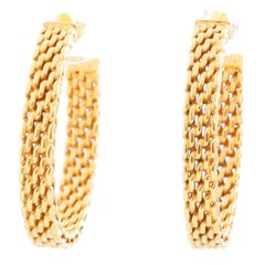 Tiffany & Co. 18 Karat Yellow Gold Somerset Mesh Hoops