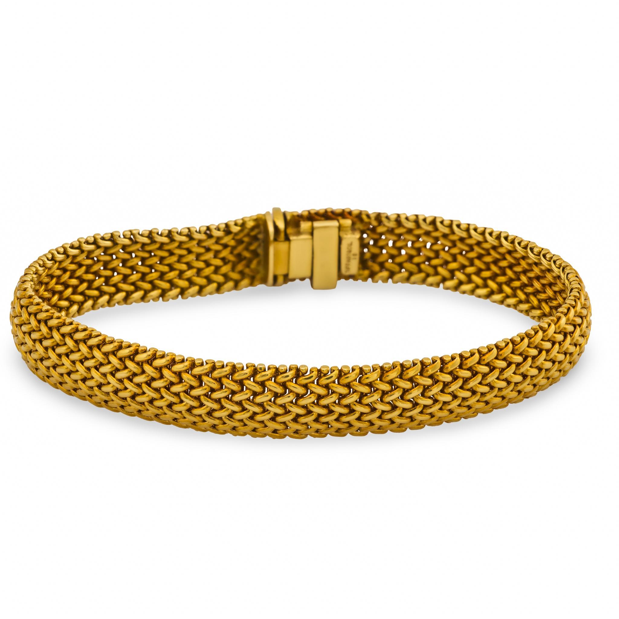 Contemporain Tiffany & Co. Bracelet Somerset weave en or jaune 18k en vente