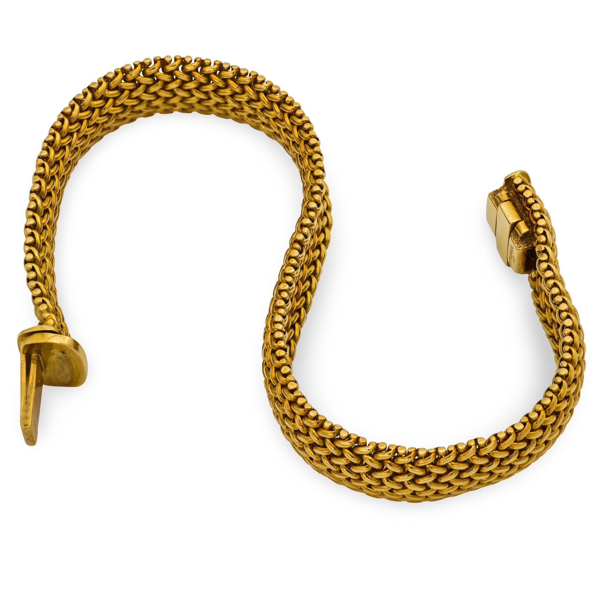 Tiffany & Co. Bracelet Somerset weave en or jaune 18k Bon état - En vente à Beverly Hills, CA
