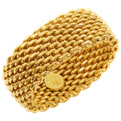 Vintage Tiffany & Co 18K Yellow Gold "Somerset" Wide Mesh Ring