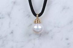 Tiffany & Co. 18k Yellow Gold South Sea Pearl Pendant Necklace