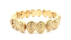 Tiffany & Co. 18k Yellow Gold Spiro Swirl Design Link Bracelet w/ Push Clasp