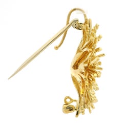 Tiffany & Co. 18k Yellow Gold Spray Sea Anemone Pin Brooch Enhancer Pendant