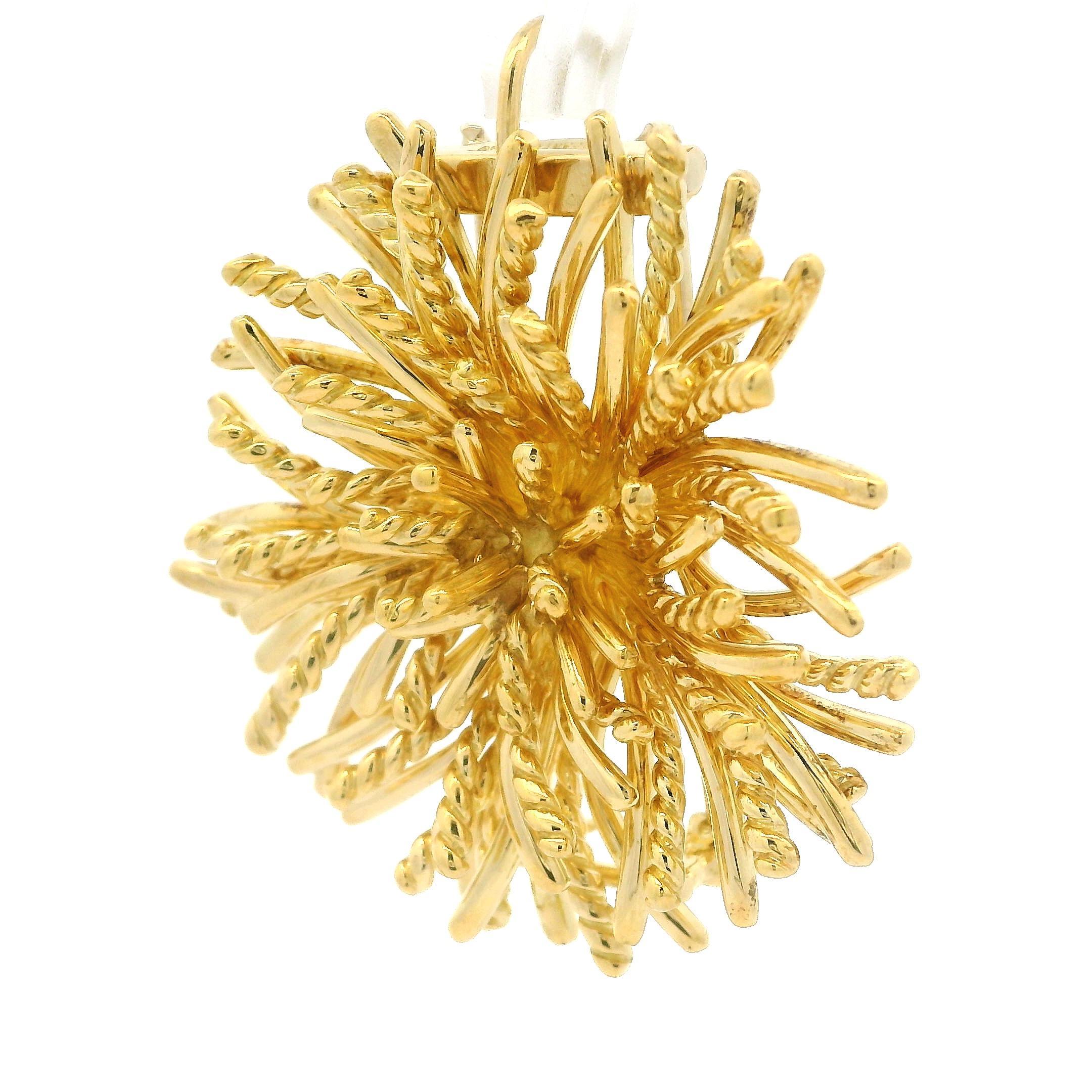 Tiffany & Co. Pendentif broche anémone des mers en or jaune 18 carats Pour femmes en vente