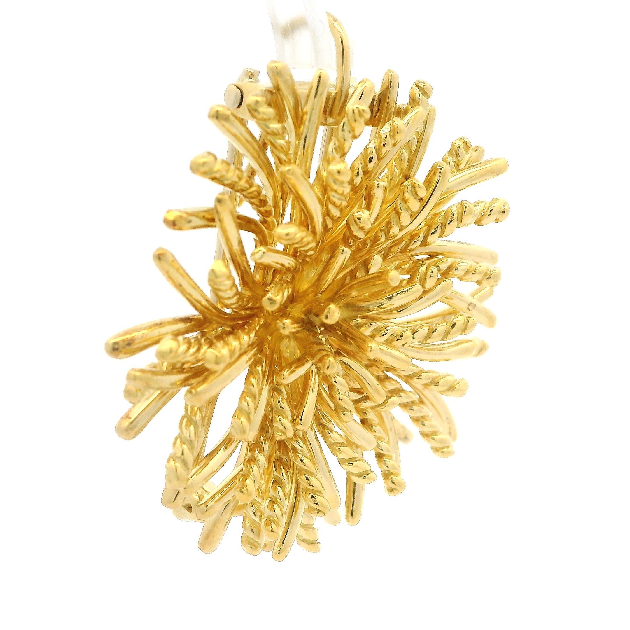 Tiffany & Co. Pendentif broche anémone des mers en or jaune 18 carats en vente 1