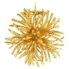 Tiffany & Co. 18k Gelbgold Sprühsee Anemone Anstecknadelbrosche mit Anhänger, Anstecknadelbrosche/Anhänger