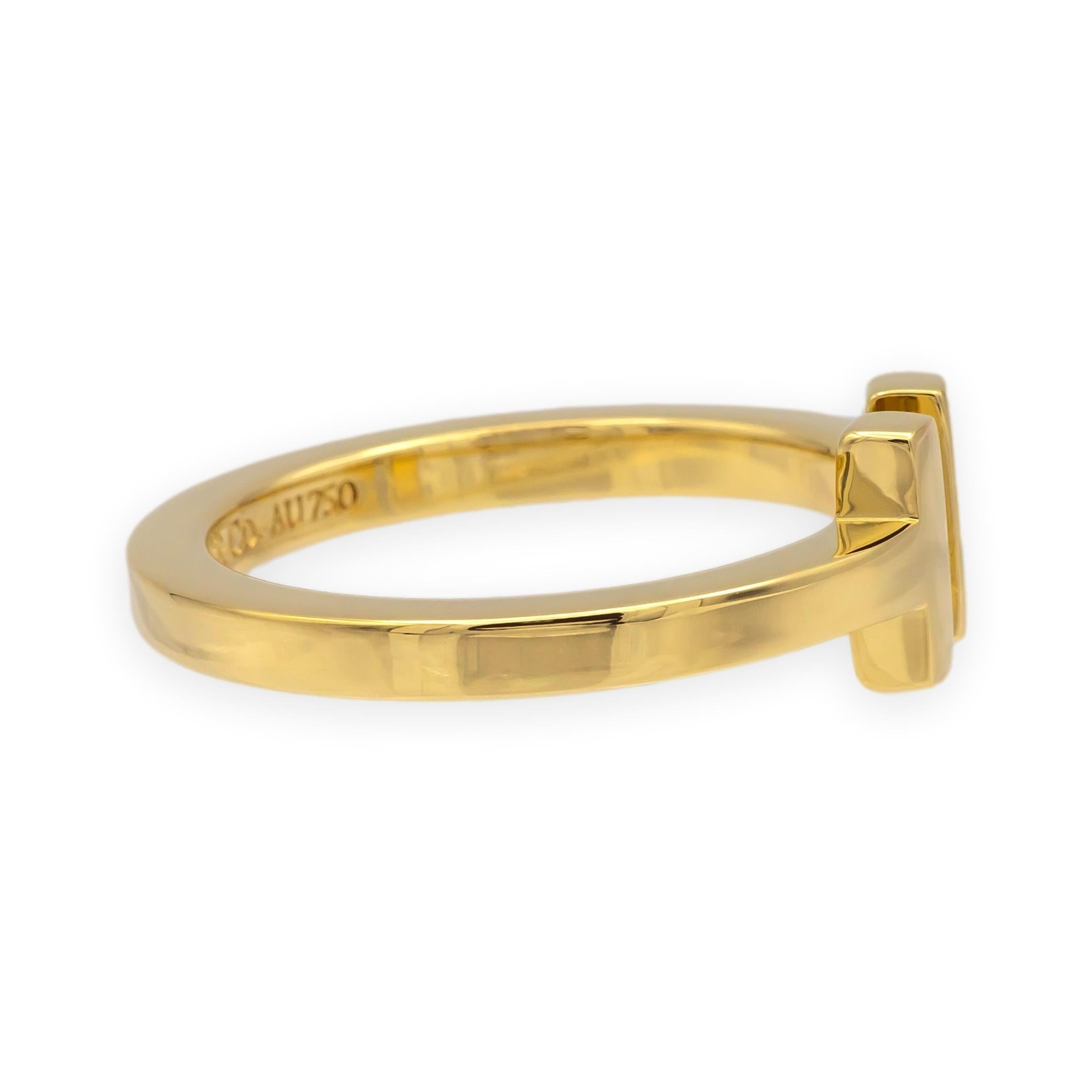 Tiffany & Co. Bague carrée en or jaune 18K Taille 8.75 2.5mm en vente 1
