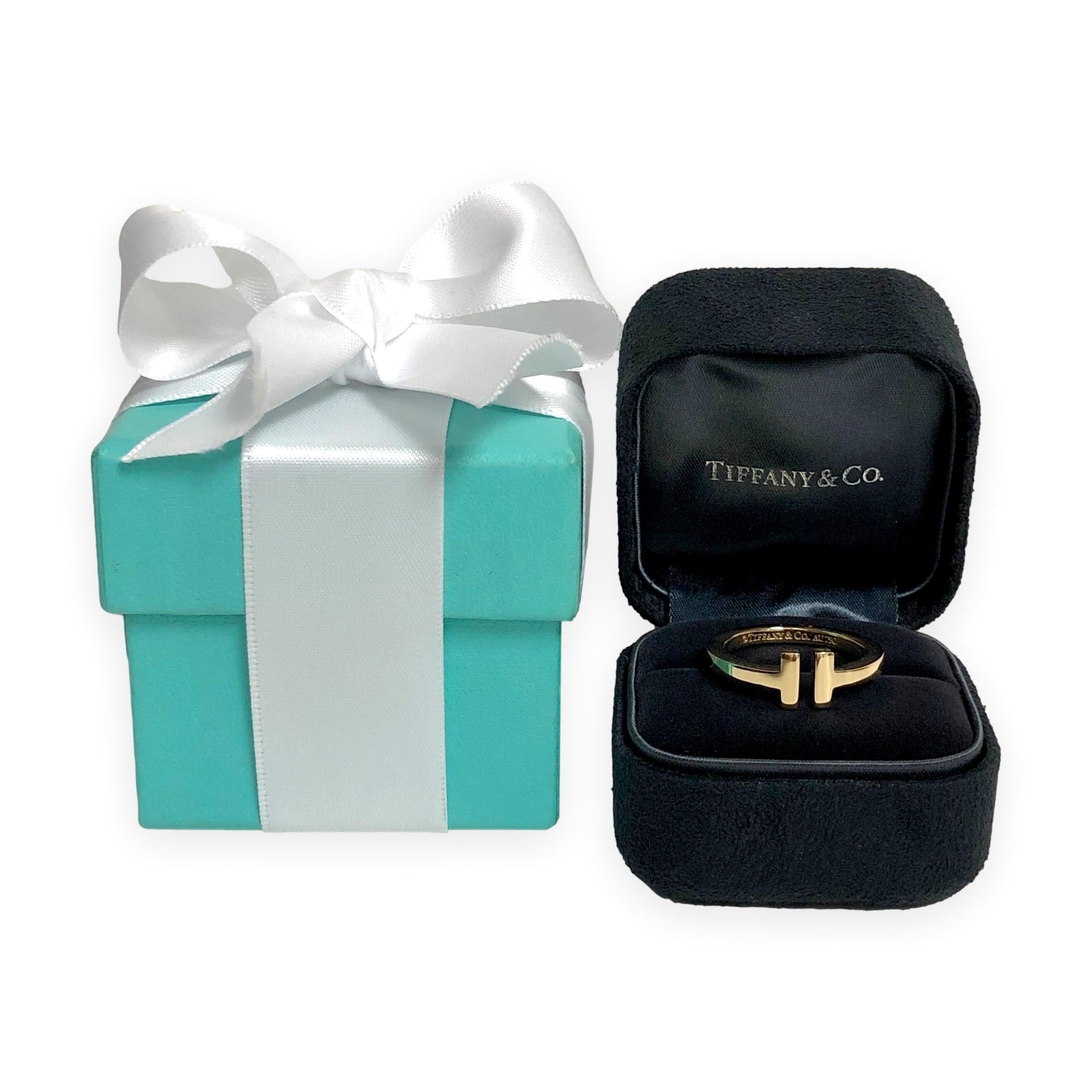 Tiffany & Co. Bague carrée en or jaune 18K Taille 8.75 2.5mm en vente 4