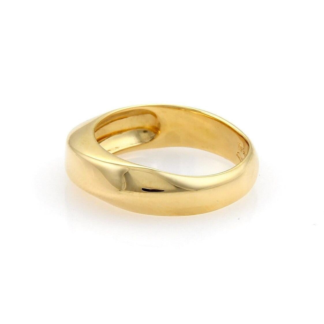 Tiffany & Co. 18k Gelbgold Quadratischer Twist Top Bandring Italien Größe 5,5 Damen