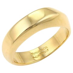 Tiffany & Co. 18k Yellow Gold Square Twist Top Band Ring Italy Size 5.5
