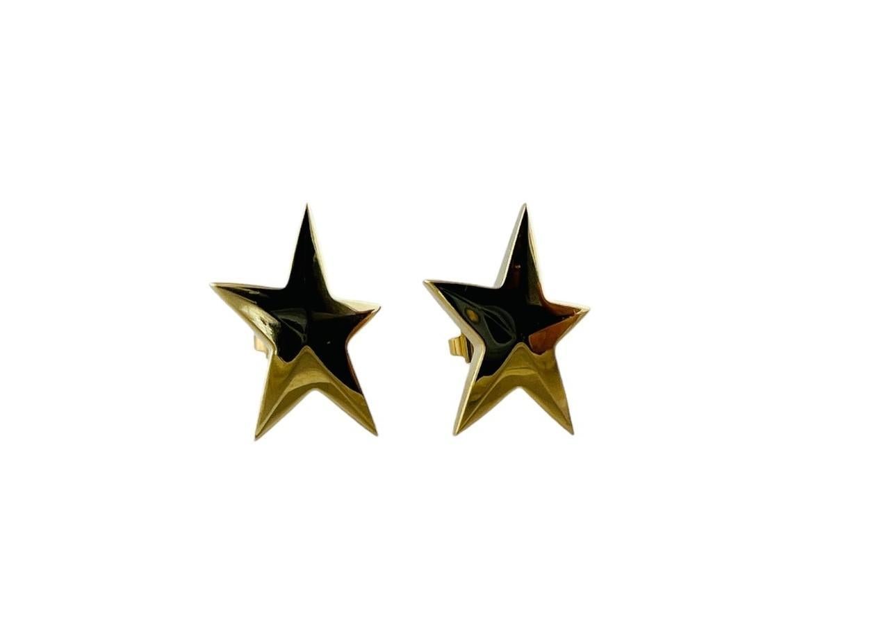 Tiffany & Co. Boucles d'oreilles étoile en or jaune 18 carats n° 16677 Bon état - En vente à Washington Depot, CT