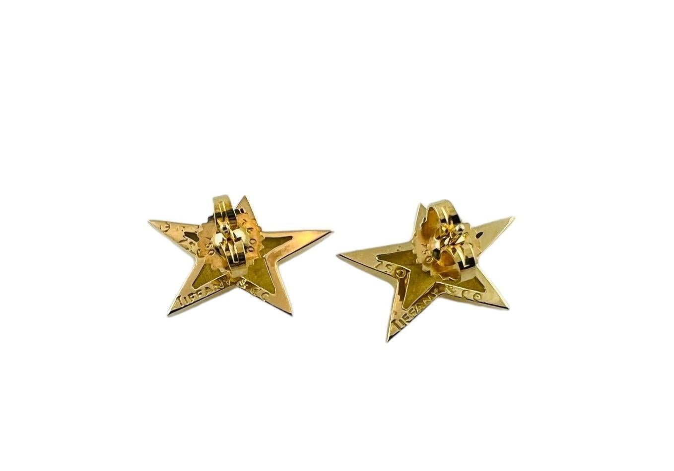 Tiffany & Co. 18 Karat Gelbgold Stern-Ohrringe #16677 im Angebot 3