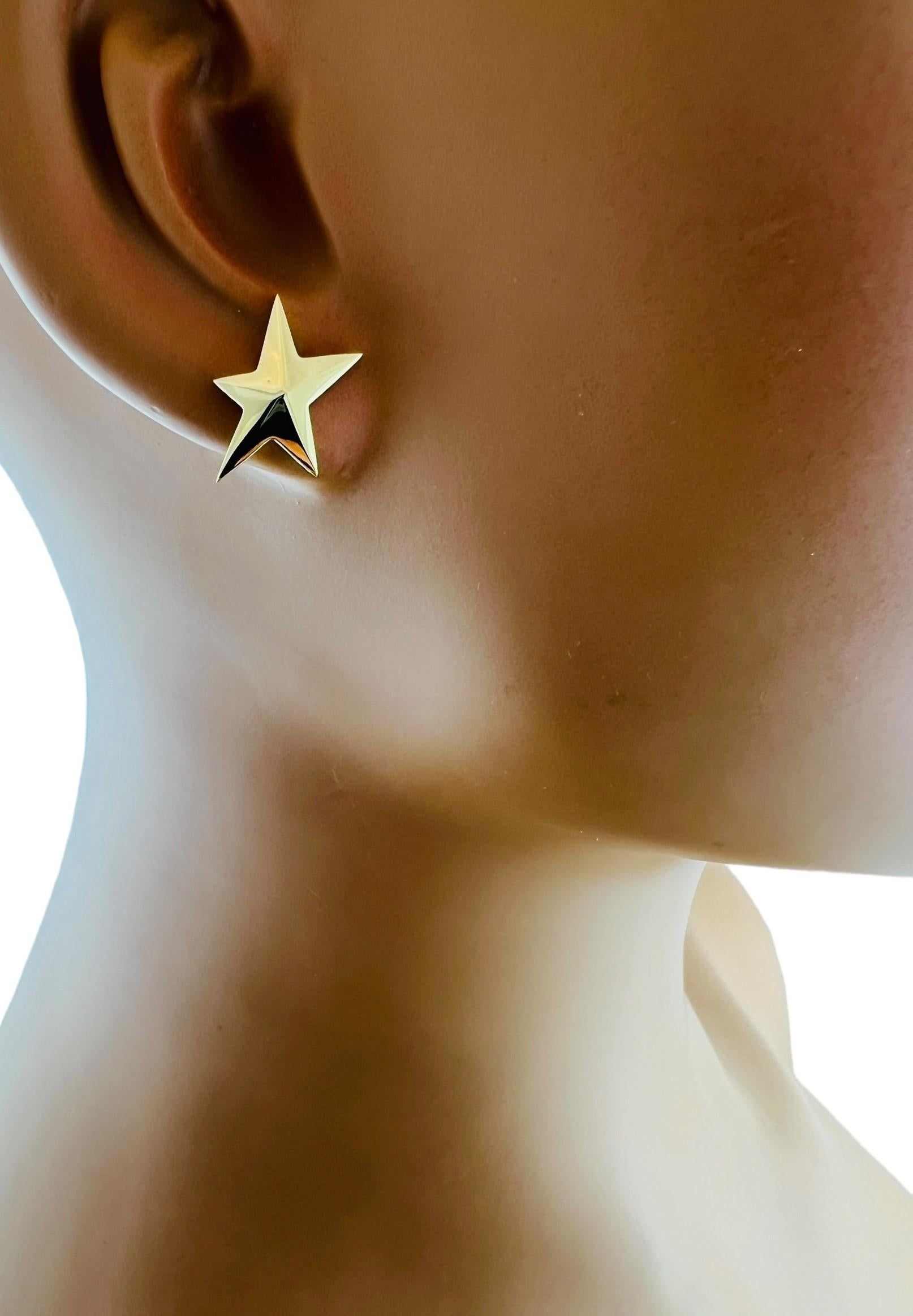 Tiffany & Co. 18K Yellow Gold Star Earrings #16677 For Sale 4