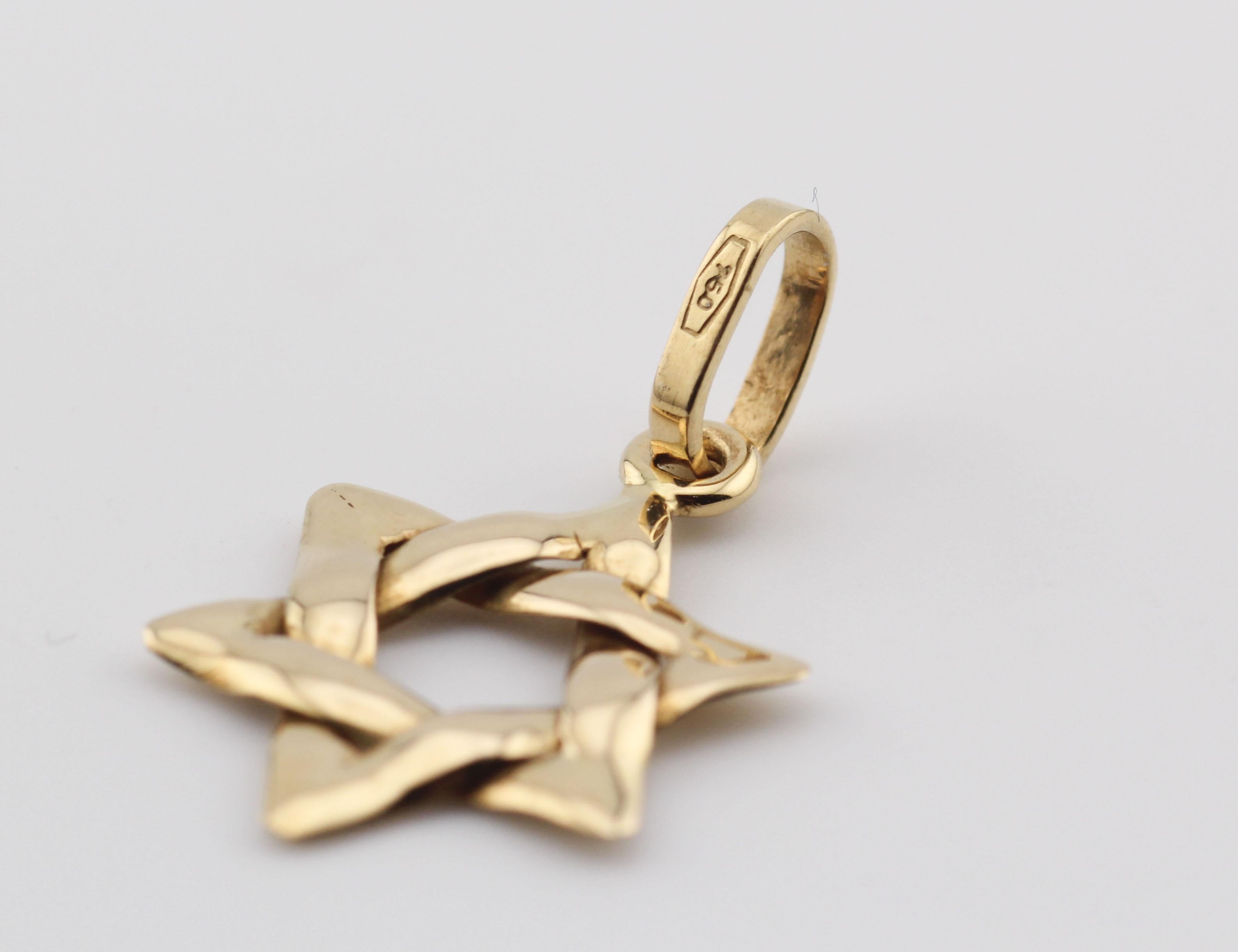 Tiffany & Co. 18k Yellow Gold Star of David Pendant Charm 3