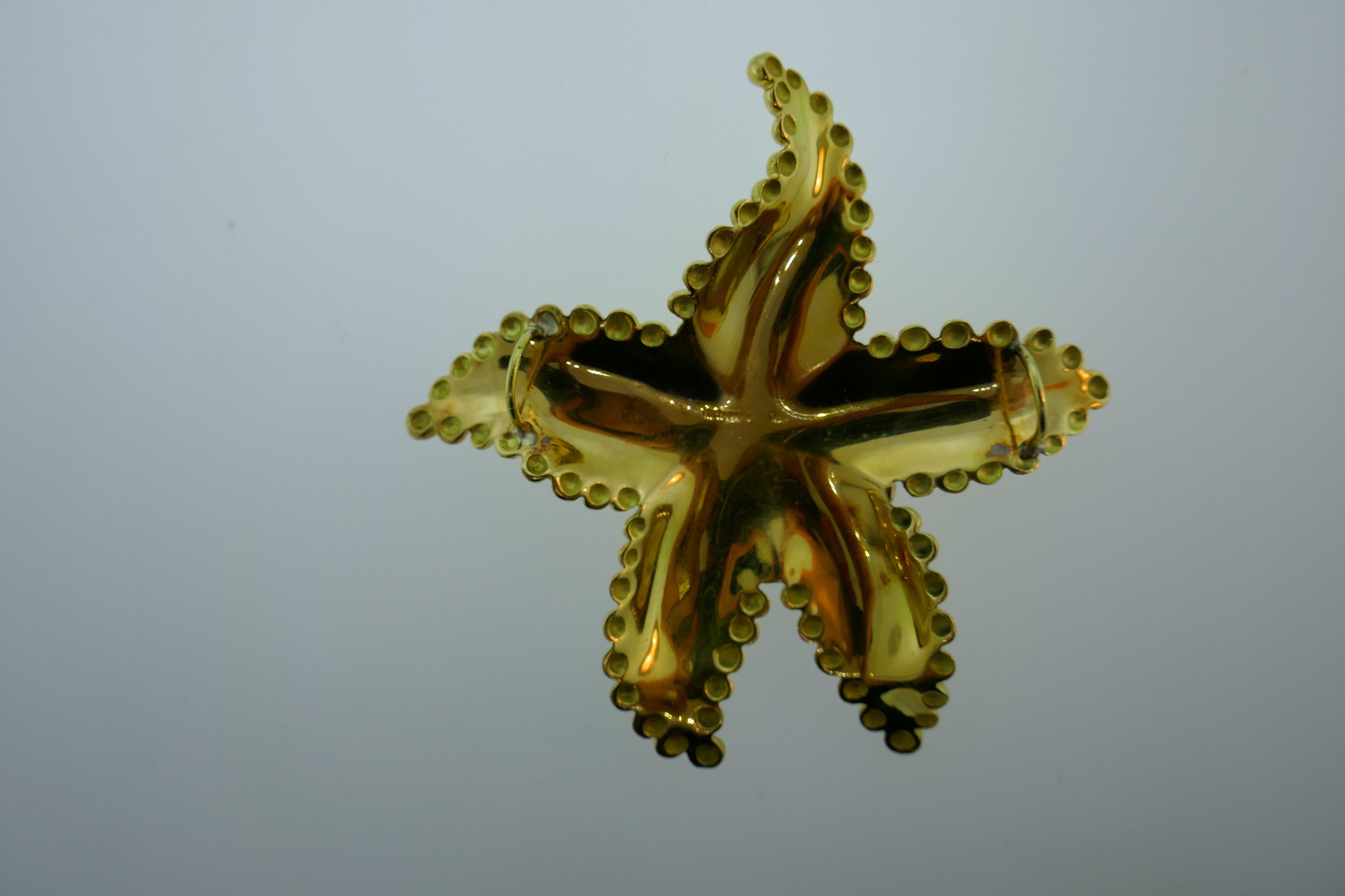 Women's or Men's Tiffany & Co. 18 Karat Yellow Gold Starfish Pendant, circa 1980s