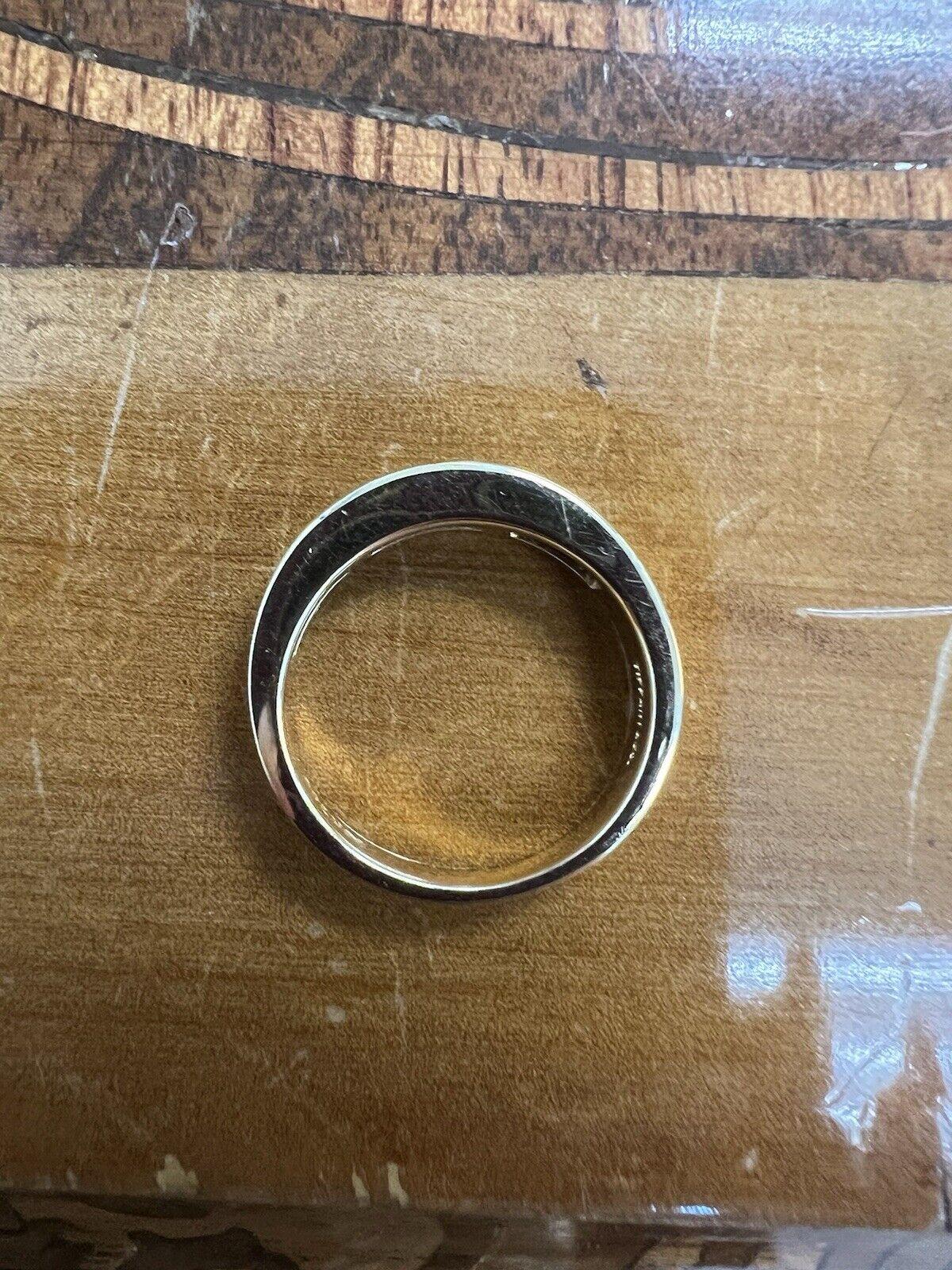 Tiffany & Co. 18k Yellow Gold & Step Cut Sapphire Band Ring Vintage 1970s In Excellent Condition In Beverly Hills, CA