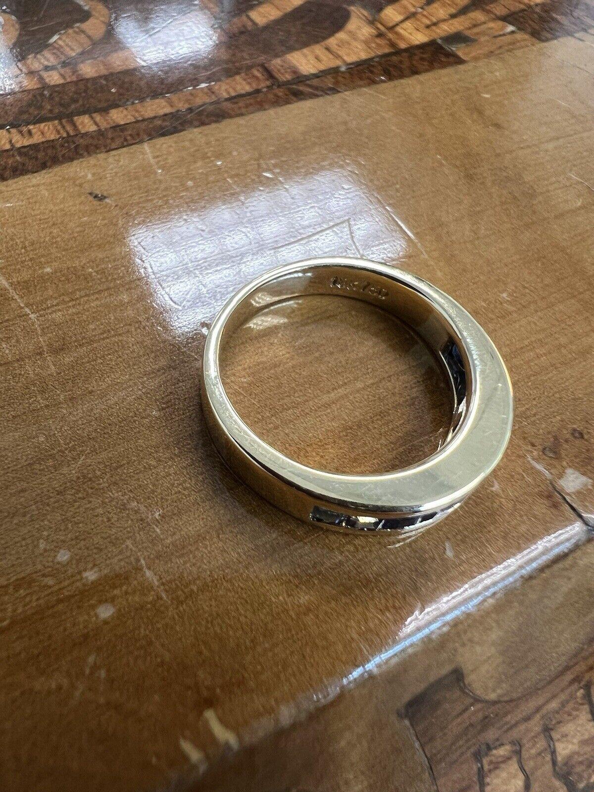 Tiffany & Co. 18k Yellow Gold & Step Cut Sapphire Band Ring Vintage 1970s 1