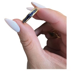 Tiffany & Co. 18k Yellow Gold & Step Cut Sapphire Band Ring Vintage 1970s