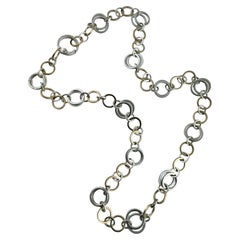 Tiffany & Co. 18K Yellow Gold Sterling Interlocking Circle Necklace 18" #19705