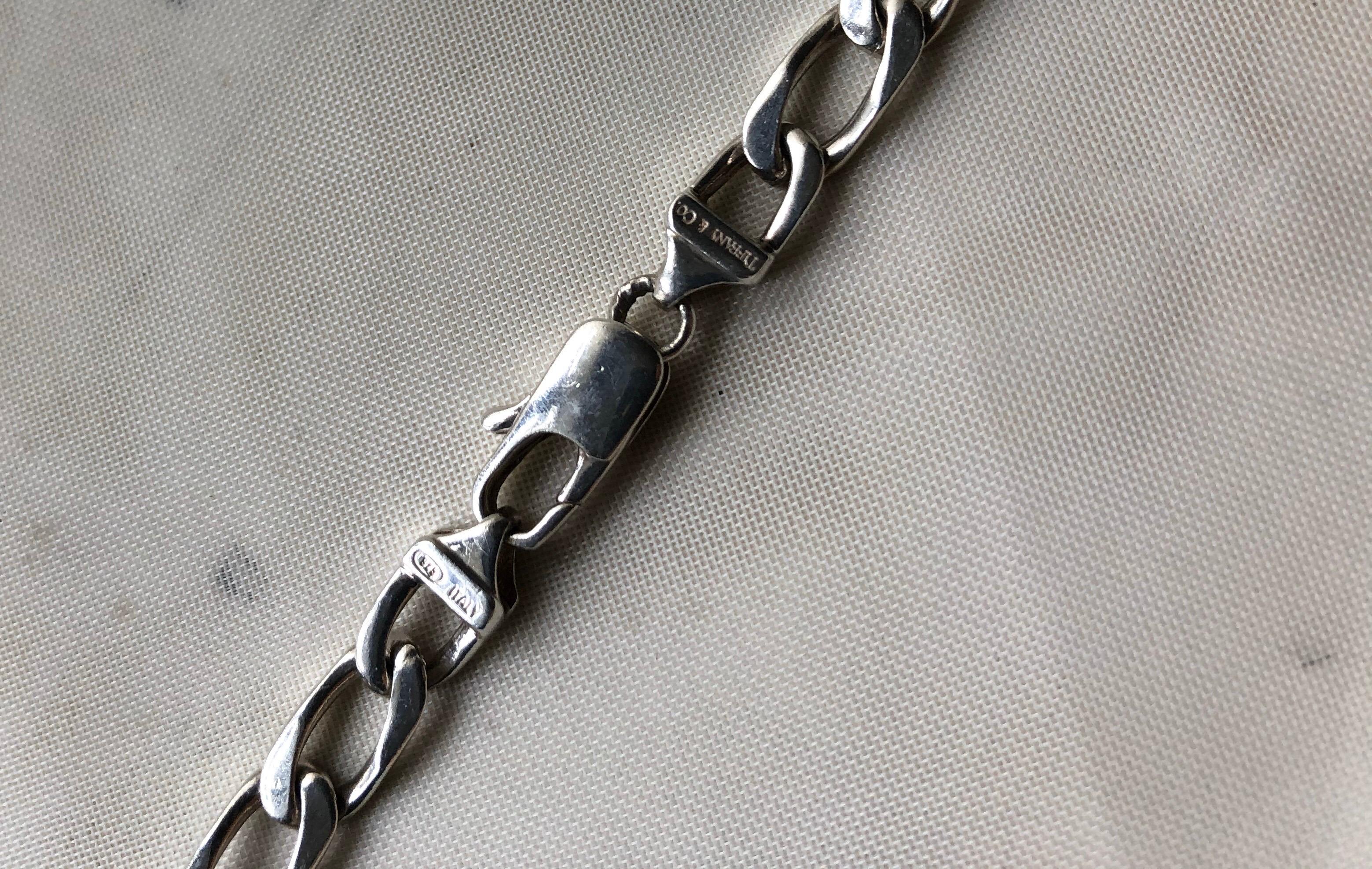 Women's Tiffany & Co. 18 Karat Yellow Gold Sterling Silver Curb Link Chain