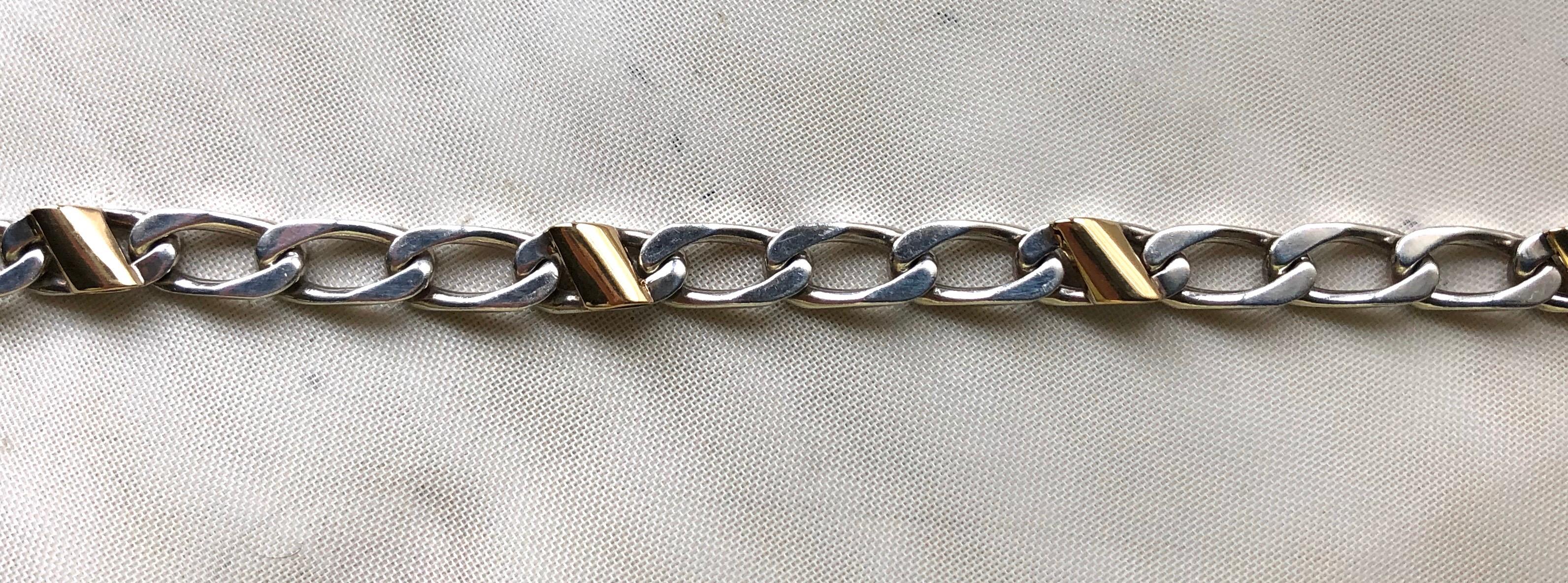 Tiffany & Co. 18 Karat Yellow Gold Sterling Silver Curb Link Chain 1
