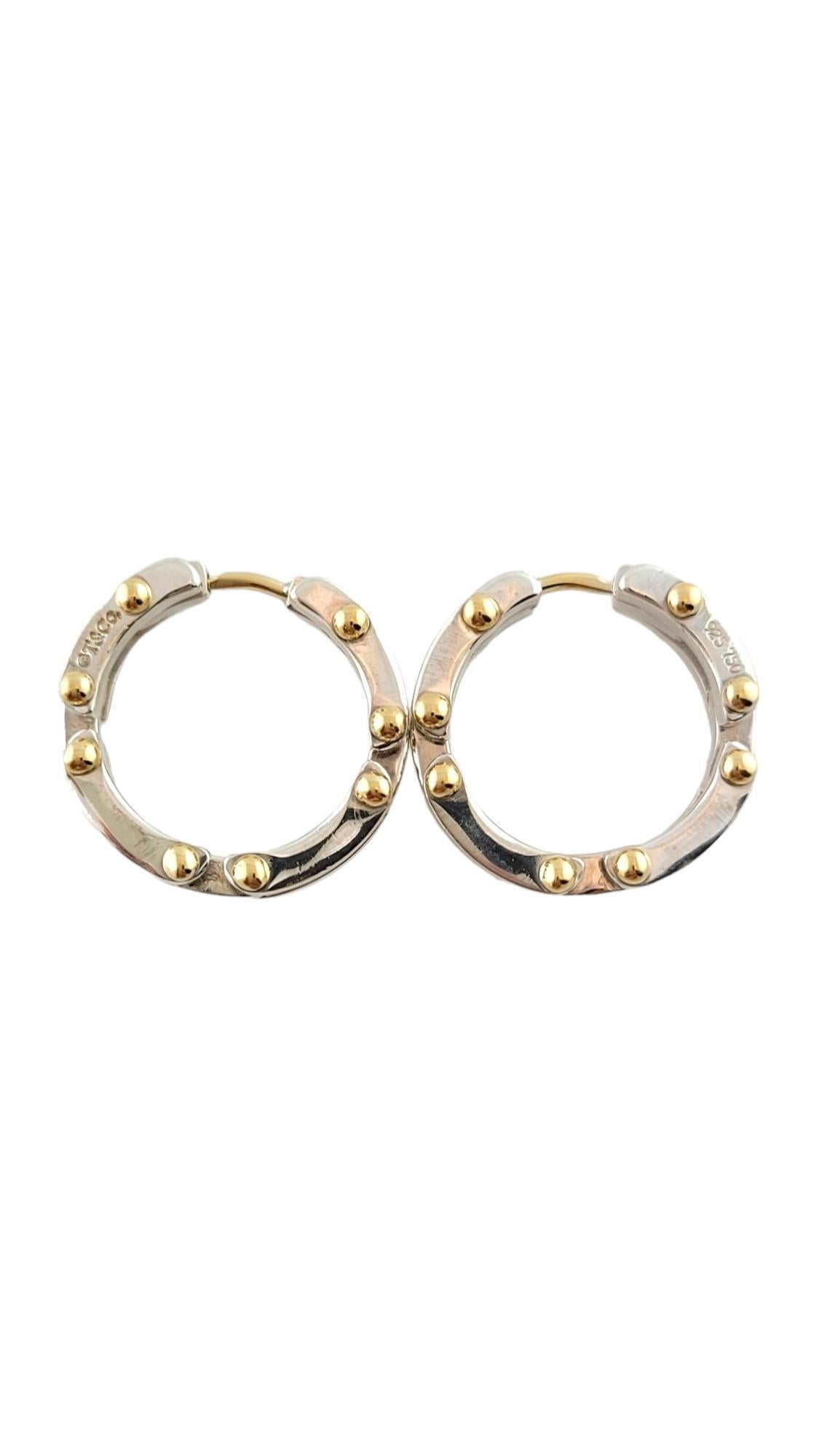 Women's Tiffany & Co. 18K Yellow Gold & Sterling Silver Gate Link Hoop Earrings #18129