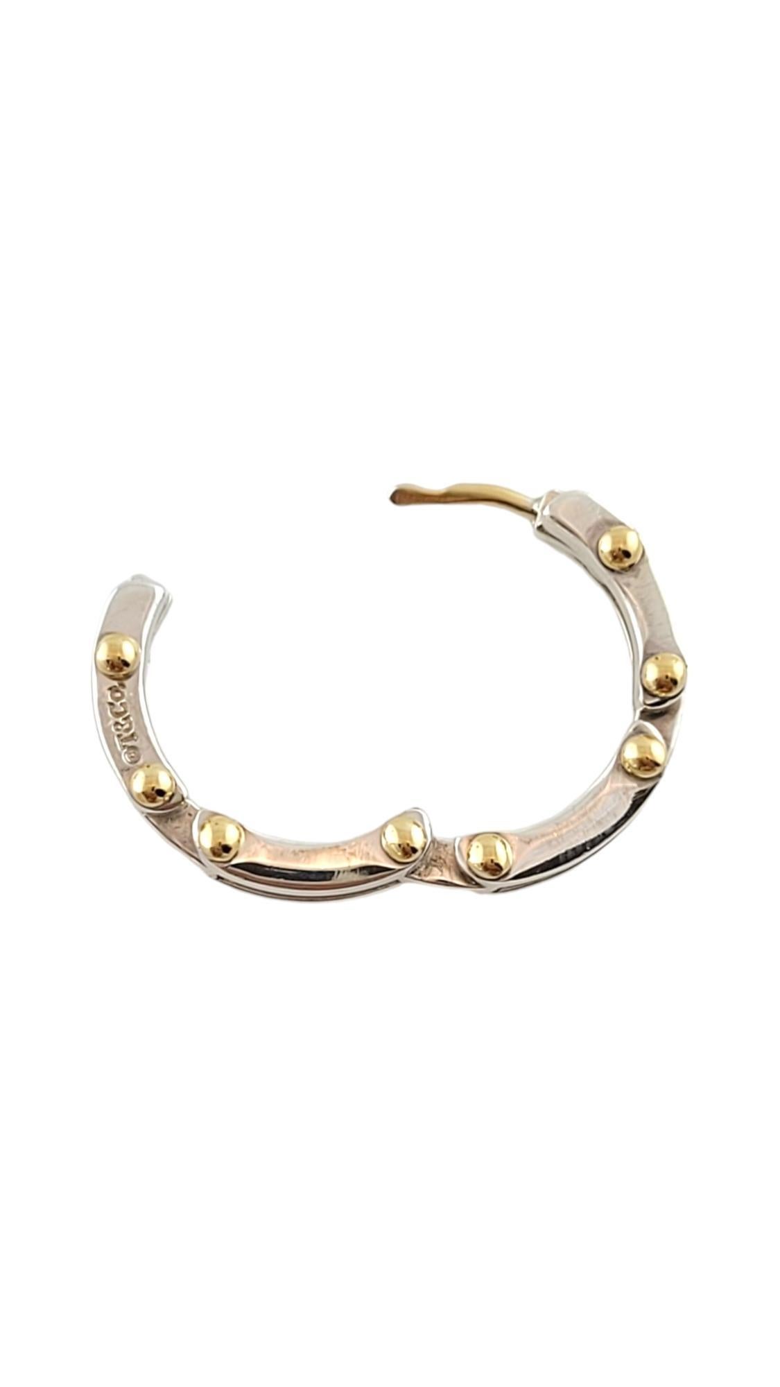 Tiffany & Co. 18K Yellow Gold & Sterling Silver Gate Link Hoop Earrings #18129 1