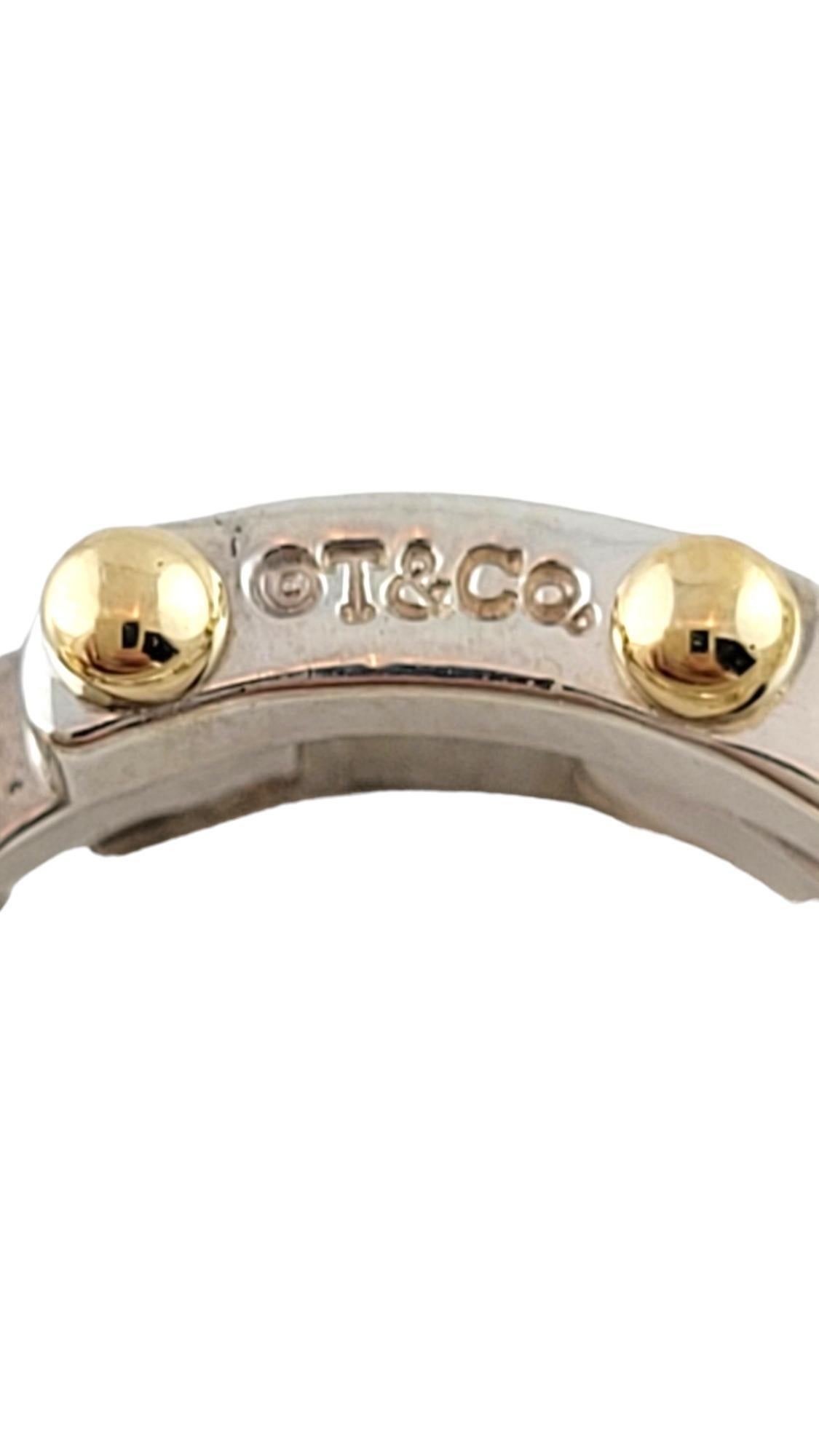 Tiffany & Co. 18K Yellow Gold & Sterling Silver Gate Link Hoop Earrings #18129 3