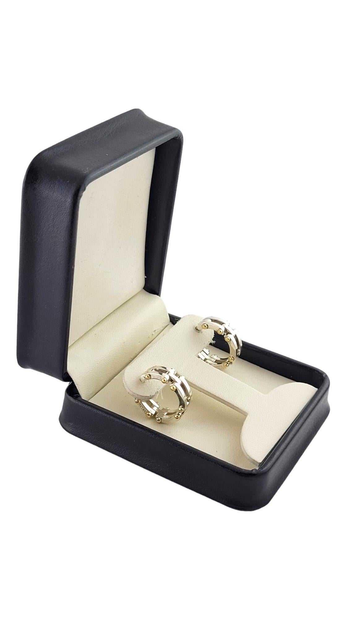 Tiffany & Co. 18K Yellow Gold & Sterling Silver Gate Link Hoop Earrings #18129 5
