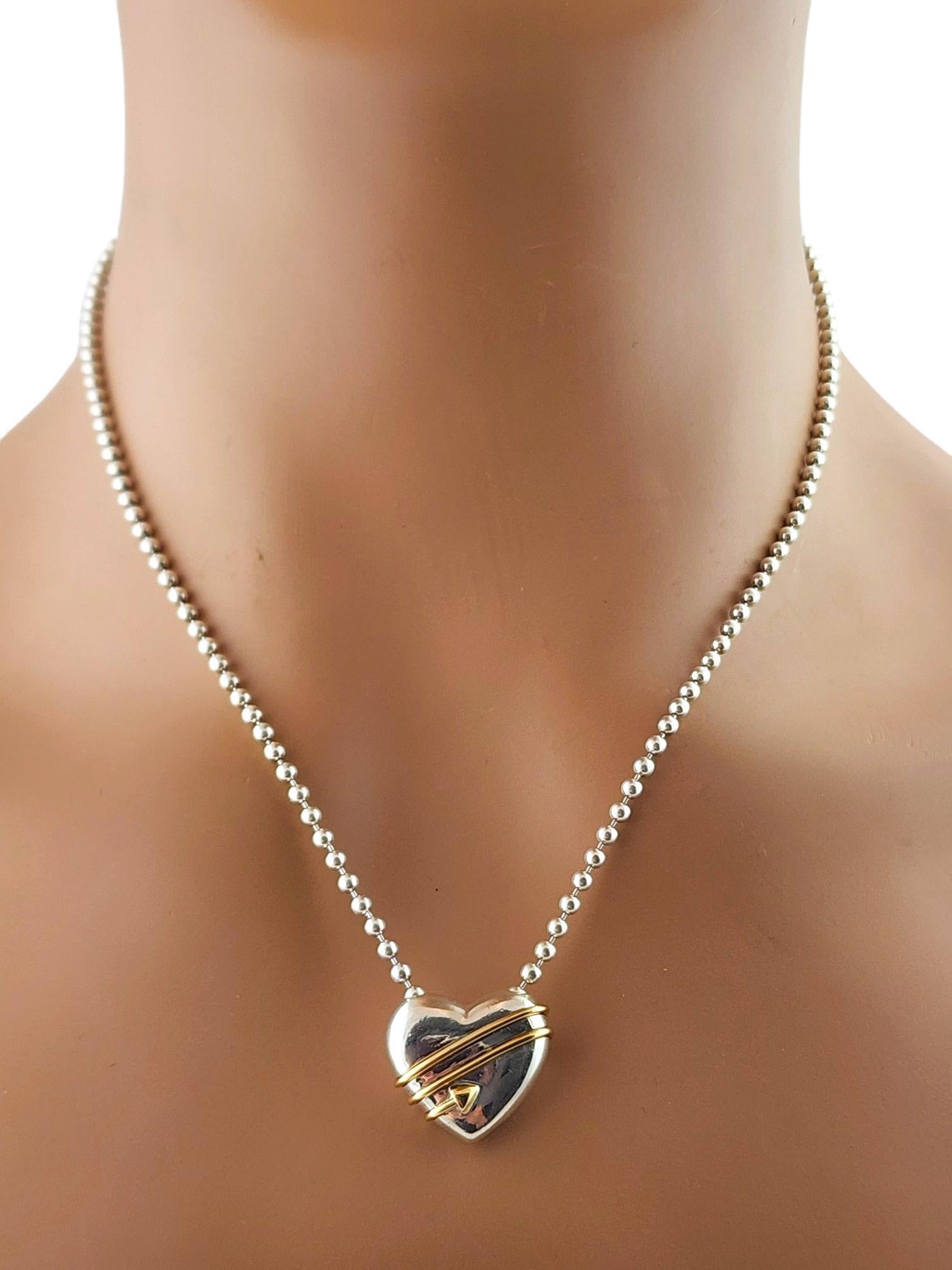 Tiffany & Co 18K Yellow Gold & Sterling Silver Heart and Arrow Necklace #18276 3