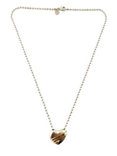 Tiffany & Co 18K Yellow Gold & Sterling Silver Heart and Arrow Necklace #18276